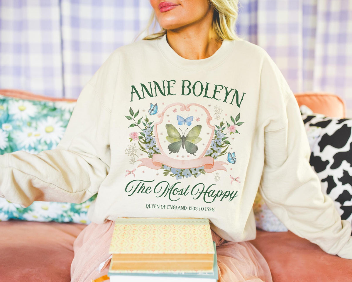 Boho Anne Boleyn Sweatshirt Historian Who Loves Tudor History and Famous Queens Cute English History Crewneck for Social Studies Teacher Sweatshirt – Feel-Good Design · Top Pick For Any Outfit