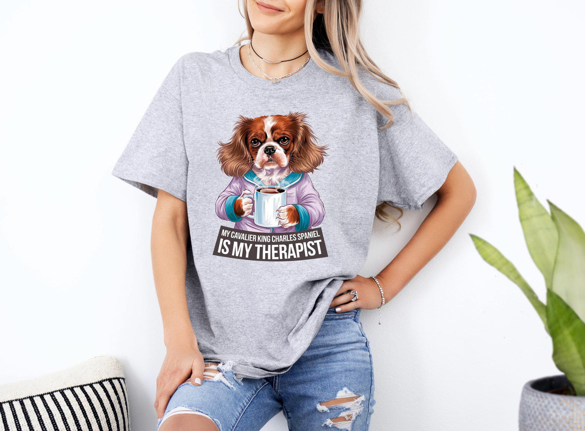 Funny Dog Therapist TShirt Cavalier King Charles Spaniel Gift Xmas Birthday Apparel Cute Pet Humor Tee Any Occasion Graphic Tee – Everyday Comfort · Perfect For Daily Wear