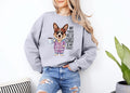 Funny Dog Sweatshirt My Pembroke Welsh Corgi Is My Therapist Dog Drinking Coffee Cozy Corgi Lover Gift Cute Dog Graphic Top Sweatshirt – Bold Style · Must-Have Style