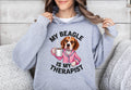 Funny Dog Therapist Unisex Hoodie My Beagle Is My Therapist Hoodie Drinking Coffee Dog Lover Gift Sweatshirt Hoodie – Everyday Comfort · Trending Graphic Apparel