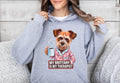 Funny Dog Therapist Unisex Hoodie Drinking Coffee My Brittany Is My Therapist Cute Dog Lover Hoodie Cozy and Unique Gift Idea Hoodie – Easygoing Wear · Great Gift For Fans