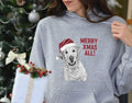 Xmas Hoodie Labrador Retriever Dog Wearing Red Santa Hat Merry Xmas All Gift Xmas Jumper Day fun Holiday Hoodie Cute Dog Christmas Sweater Hoodie – Aesthetic Look · Great Gift For Fans