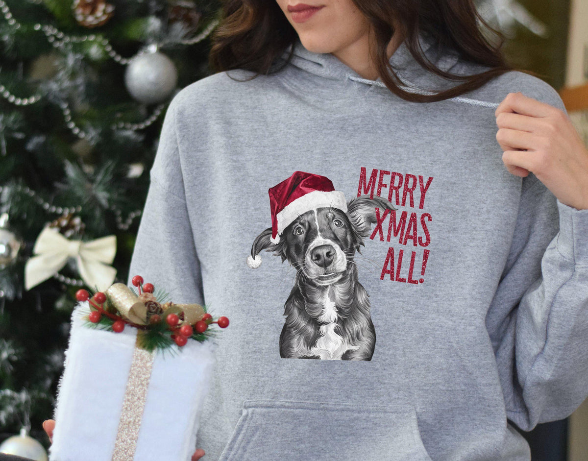 Xmas Hoodie Chesapeake Bay Retriever Dog Wearing Santa Hat Merry Xmas All Xmas Jumper Day Christmas Dog Sweatshirt Cute Xmas Dog Hoodie Gift Hoodie – Premium Graphic · Must-Have Style