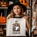 Girls Custom Personalized Halloween Tote Bag Trick or Treat Bag Cute Ghost with Pumpkin 2024 Halloween Bag for Kids Tote Bag – Warm & Stylish · Trending Graphic Apparel