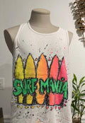 Vintage 80s Surf Mania white Tank top size XL Tank Top – Soft Feel · Trending Graphic Apparel