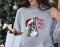 Cute Xmas Boxer Dog Hoodie Red Santa Hat Merry Xmas All Christmas Jumper Day Festive Holiday Sweatshirt Gift Idea Dog Lovers Hoodie – Everyday Comfort · Great Gift For Fans
