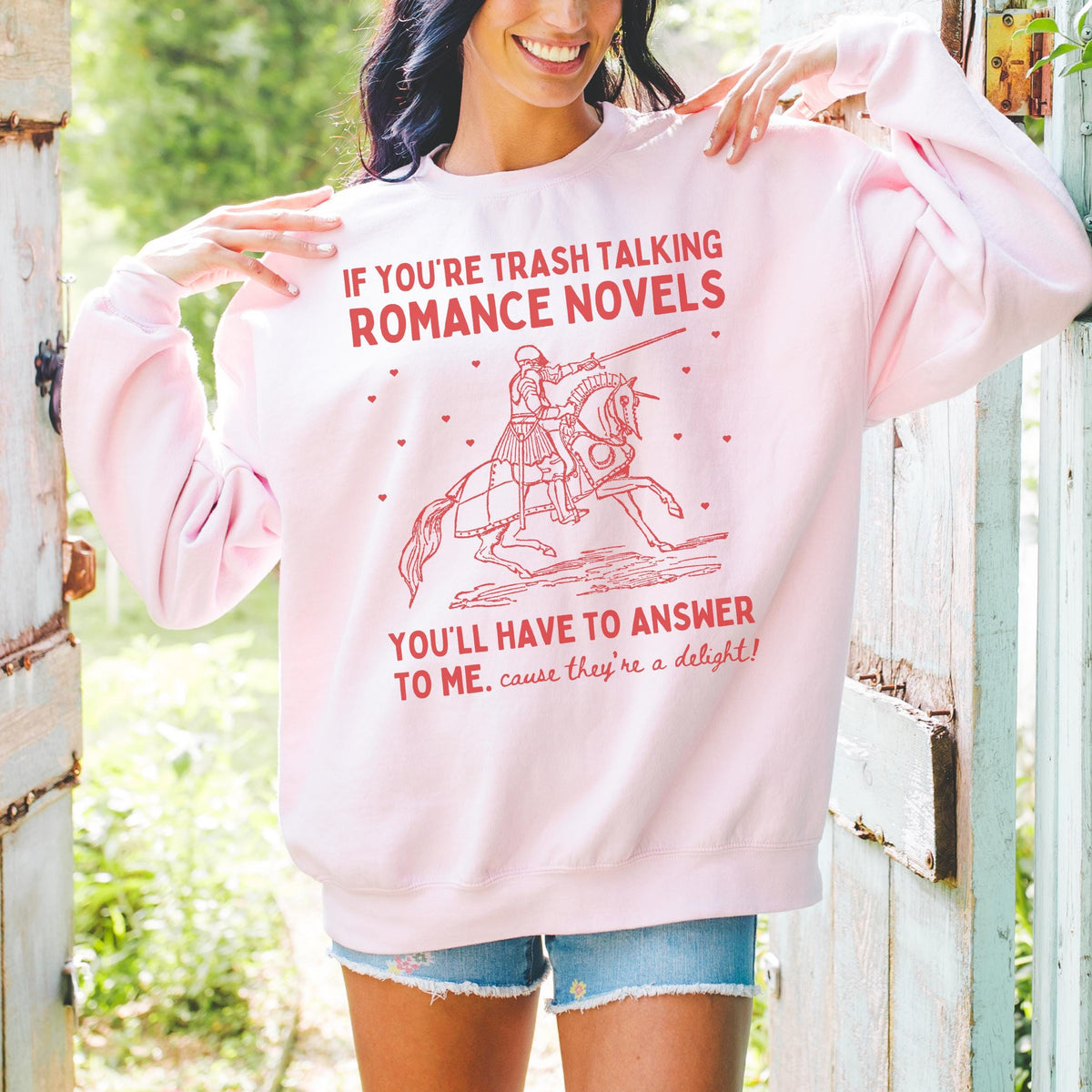 Silly Romance Reader Sweatshirt for Bookworm Who Loves Historical Romance or Medieval Romance Funny Saying Bookworm Crewneck for Book Lover Sweatshirt – Feel-Good Design · Top Pick For Any Outfit