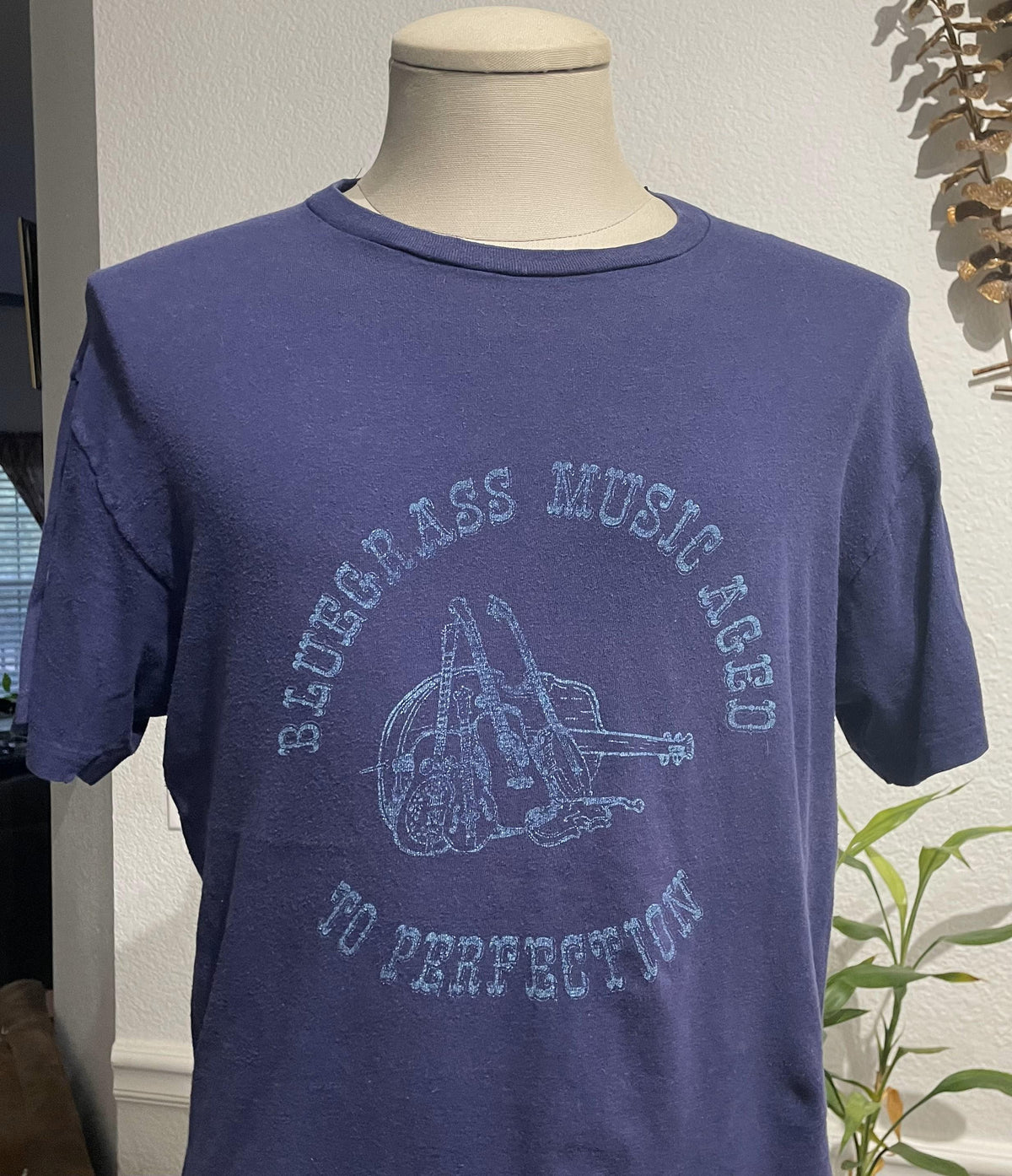 Vintage 80s Bluegrass Music Aceo To Perfection blue Tshirt size XL Graphic Tee – Cozy Vibes · Trending Graphic Apparel