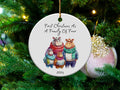 Xmas Ornament First Christmas As A Family Of Four Ceramic Ornament 2024 Cute Animal Family Christmas Decoration 3 Inch Ornament Graphic Tee – Aesthetic Look · High-Quality Print