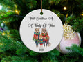Xmas Ornament First Christmas As A Family Of Three 2024 Ceramic Ornament 3 Inch With Presentation Box Ideal Christmas Decor Gift Graphic Tee – Warm & Stylish · Trending Graphic Apparel