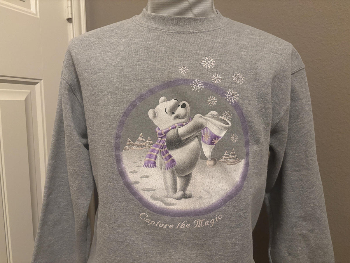 Vintage 2000s Winnie the Pooh Winter Magic Crewneck Sweatshirt M Sweatshirt – Warm & Stylish · Great Gift For Fans