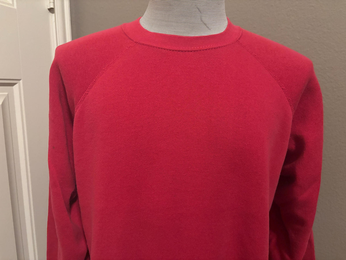 Vintage 80s Blank Red Crewneck Sweatshirt L Sweatshirt – Bold Style · Perfect For Daily Wear