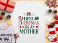 First Christmas As A Mother TShirt Holiday Graphic Tee New Mom Christmas Gift Cute Xmas Top Fun Festive Women Apparel Graphic Tee – Premium Graphic · Great Gift For Fans