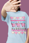 Adorable Pig Tee Shirt with Flowers and Cute Retro Hearts Silly Nineties Throwback Tee for Friend who Loves Farm Animals or Fayetteville AR Graphic Tee – Aesthetic Look · Top Pick For Any Outfit