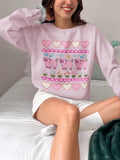 Adorable Pig Sweatshirt with Flowers and Cute Retro Hearts Silly Nineties Throwback Gift Friend who Loves Farm Animals or Fayetteville AR Sweatshirt – Easygoing Wear · Top Pick For Any Outfit