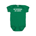 Stepdad Baby Bodysuit Cute Stepdad Baby Gift Stepfather Baby Onepiece My Stepdad My Hero Step Dad Baby Shirt All Cotton Graphic Tee – Aesthetic Look · Perfect For Daily Wear