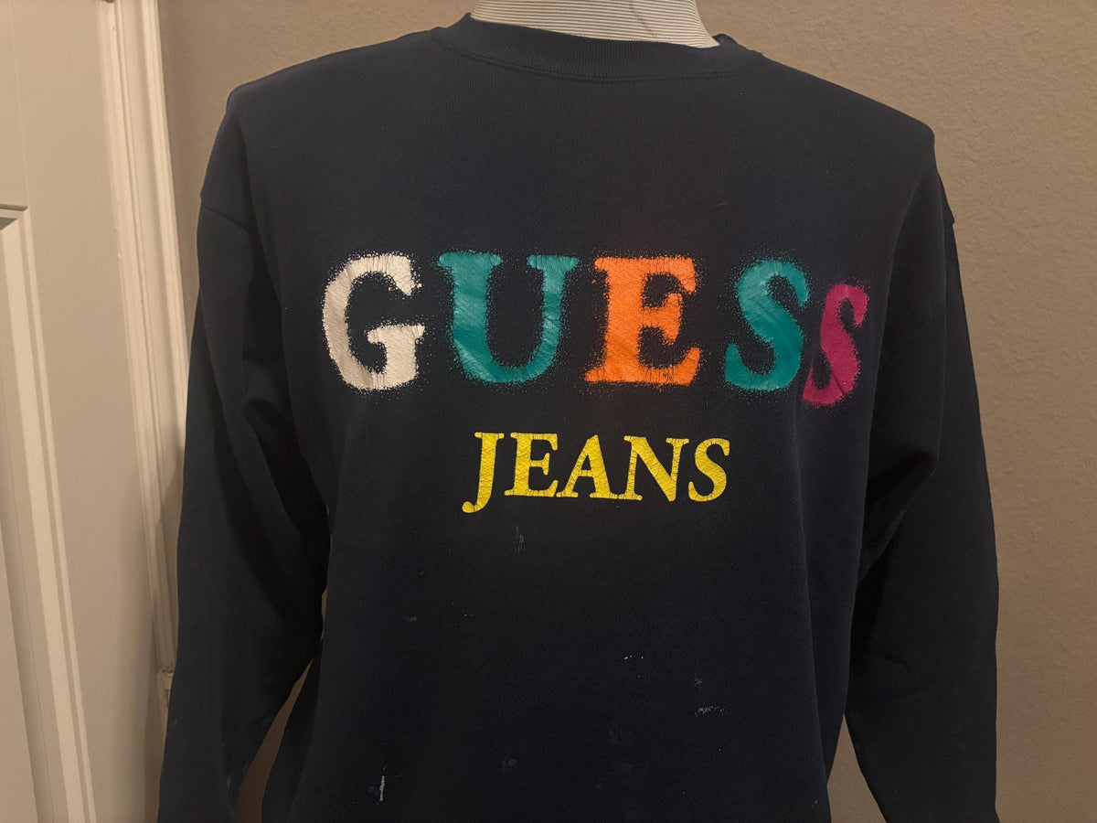 Vintage 8039s Guess Brand Jeans Crewneck Sweatshirt L Sweatshirt – Aesthetic Look · High-Quality Print
