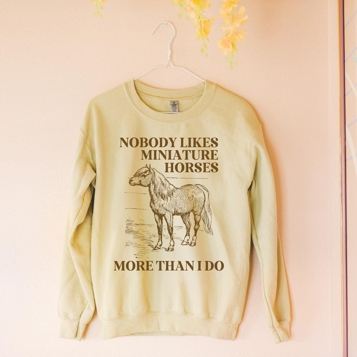 Silly Miniature Horse Lover Sweatshirt Gift for Friend Who Loves Ponies or Cute Mini Horses Funny Saying Retro Aesthetic Animal Lover Gift Sweatshirt – Aesthetic Look · Great Gift For Fans