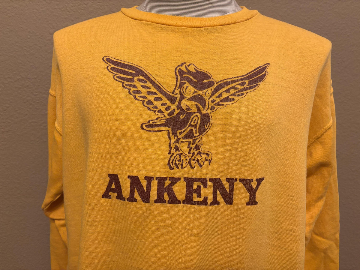 Vintage 80s Ankeny University Hawks Crewneck Sweatshirt L Sweatshirt – Bold Style · Perfect For Daily Wear