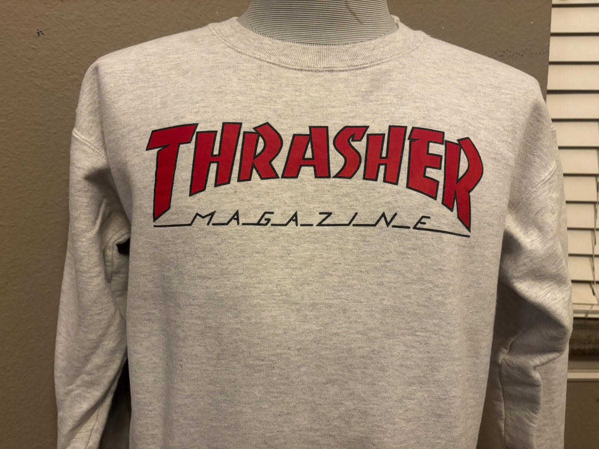 Vintage 2000s Thrasher Skateboard Magazine Gray Crewneck Sweatshirt M Sweatshirt – Bold Style · Perfect For Daily Wear