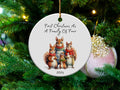 Xmas Ornament First Christmas As A Family Of Four Christmas Ornament 2024 3 Inch Ceramic Ornament Family Christmas Decoration Graphic Tee – Cozy Vibes · Must-Have Style