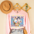 Colorful Cat Mom Sweatshirt with Two Cute Kittens Sitting in a Basket Overflowing with Flowers Boho Butterflies and Bows Silly Cat Dad Sweatshirt – Everyday Comfort · Trending Graphic Apparel