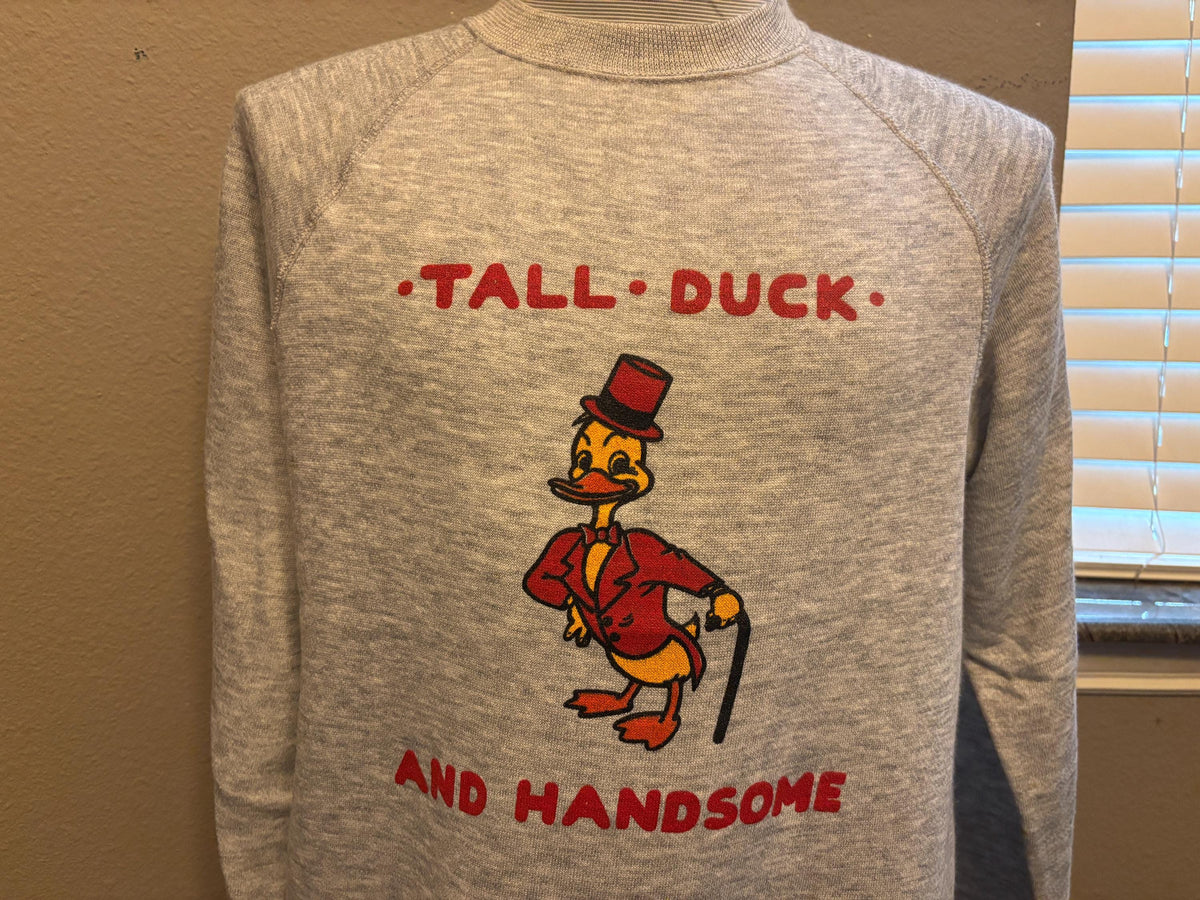 Vintage 80s Tall Duck And Handsome Crewneck Sweatshirt L Sweatshirt – Feel-Good Design · Great Gift For Fans