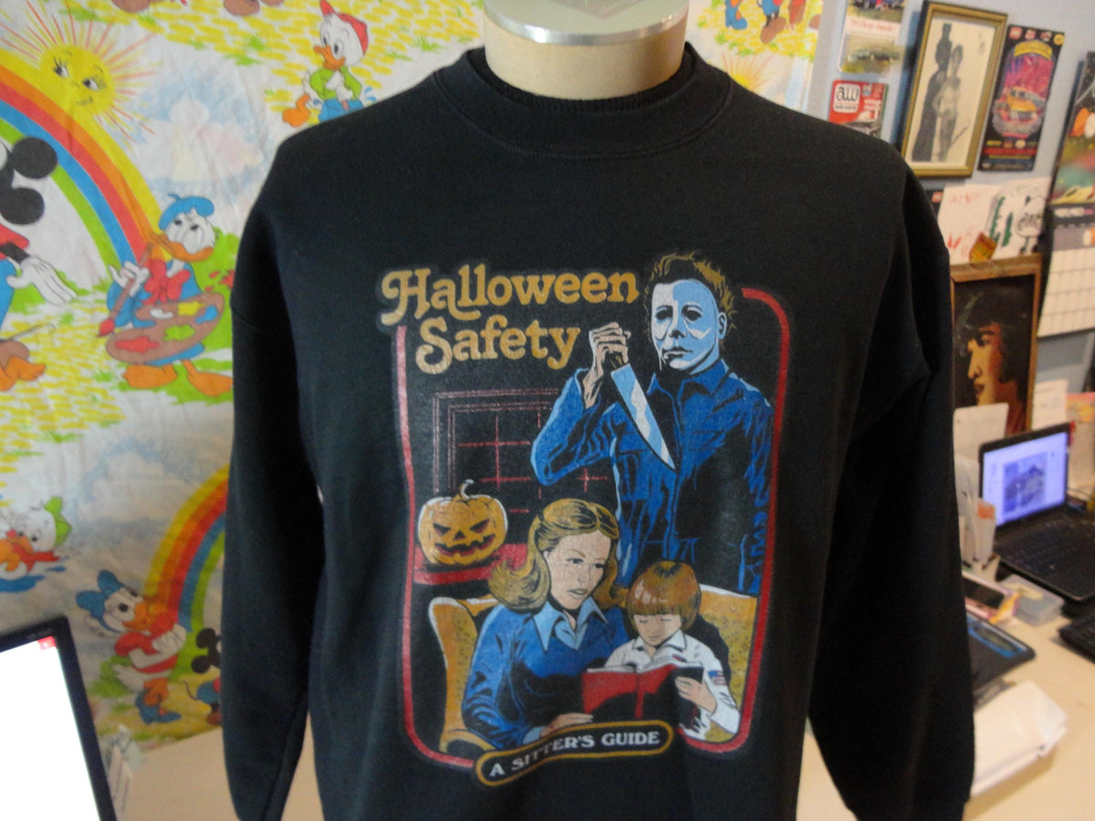 Halloween Safety A Sitter39s Guide Spooky Black Crewneck Sweatshirt Size L Sweatshirt – Cozy Vibes · High-Quality Print