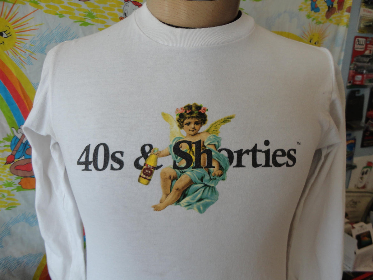 40s Shorties Angel Graphic Malt Liquor 40 oz Long Sleeve T Shirt S Graphic Tee – Easygoing Wear · Trending Graphic Apparel