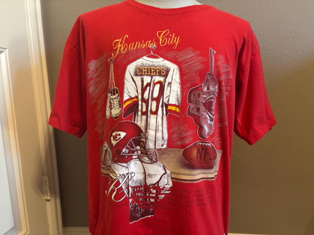 Vintage 9039s Kansas City Chiefs NFL Football T shirt XL Graphic Tee – Soft Feel · Great Gift For Fans