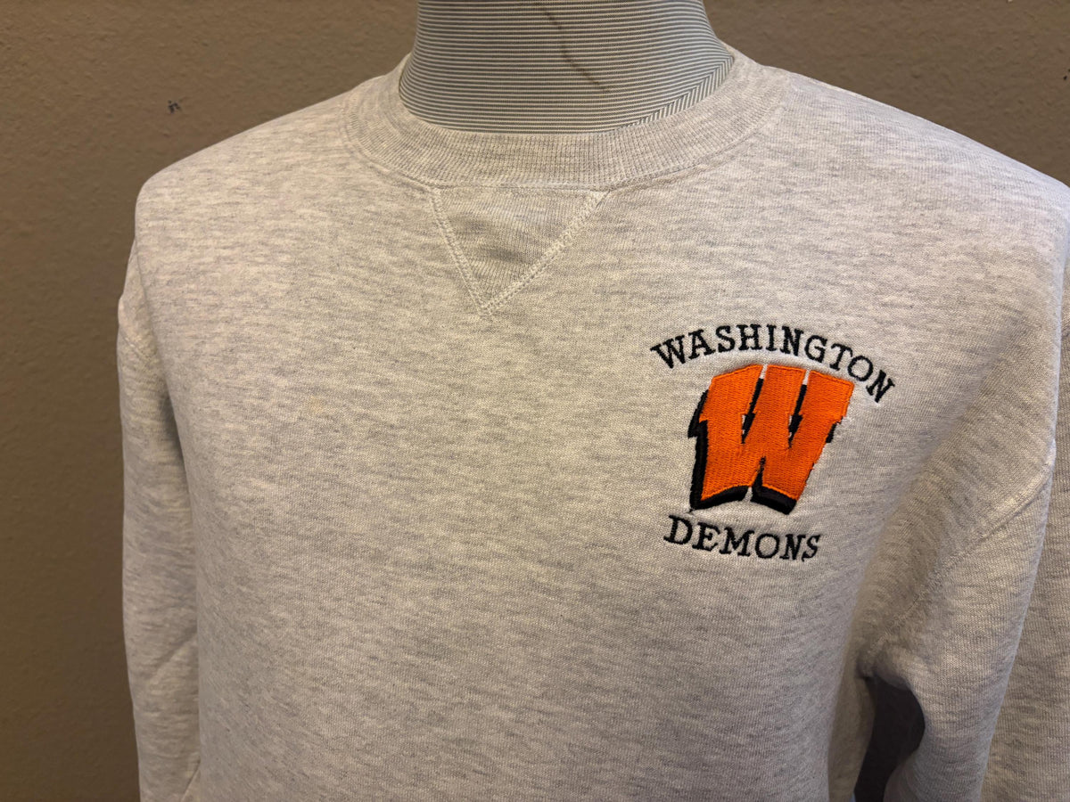 Vintage 90s Washington Demons Embroidered Crewneck Sweatshirt S Sweatshirt – Premium Graphic · Must-Have Style