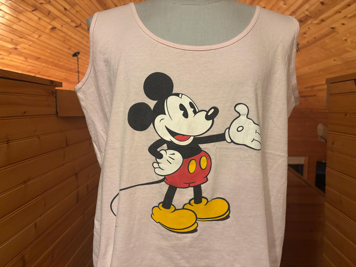 Vintage 8039s Walt Disney Mickey Mouse light Pink Sleeveless T shirt XL Graphic Tee – Cozy Vibes · Top Pick For Any Outfit
