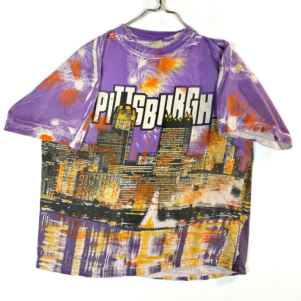 Vintage City Of Pittsburgh TShirt Large Purple Single Stitch All Over Print Graphic Tee – Everyday Comfort · High-Quality Print