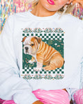 Funny English Bulldog Sweatshirt Friend Who Loves Dogs and Cool 90s Aesthetics Adorable and Cute Puppy Crewneck Butterflies and Flowers Sweatshirt – Aesthetic Look · High-Quality Print