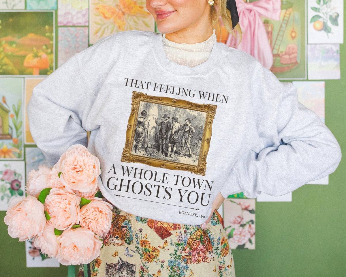 American History Sweatshirt for Historian Obsessed with The Colony of Roanoke Silly US Mystery Shirt for History or Social Studies Teacher Sweatshirt – Bold Style · Top Pick For Any Outfit