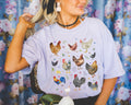 Cute Boho Chicken Shirt for Friend Who Raises Chickens Nineties Throwback Farm Animal TShirt with Flowers and Butterflies Soft Girl Style Graphic Tee – Cozy Vibes · Must-Have Style