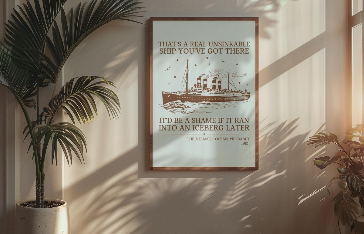 Titanic Maritime History Poster for Friend Obsessed with the Sinking of the Titanic Silly Iceberg Joke History Major Social Studies Gift Graphic Tee – Aesthetic Look · High-Quality Print