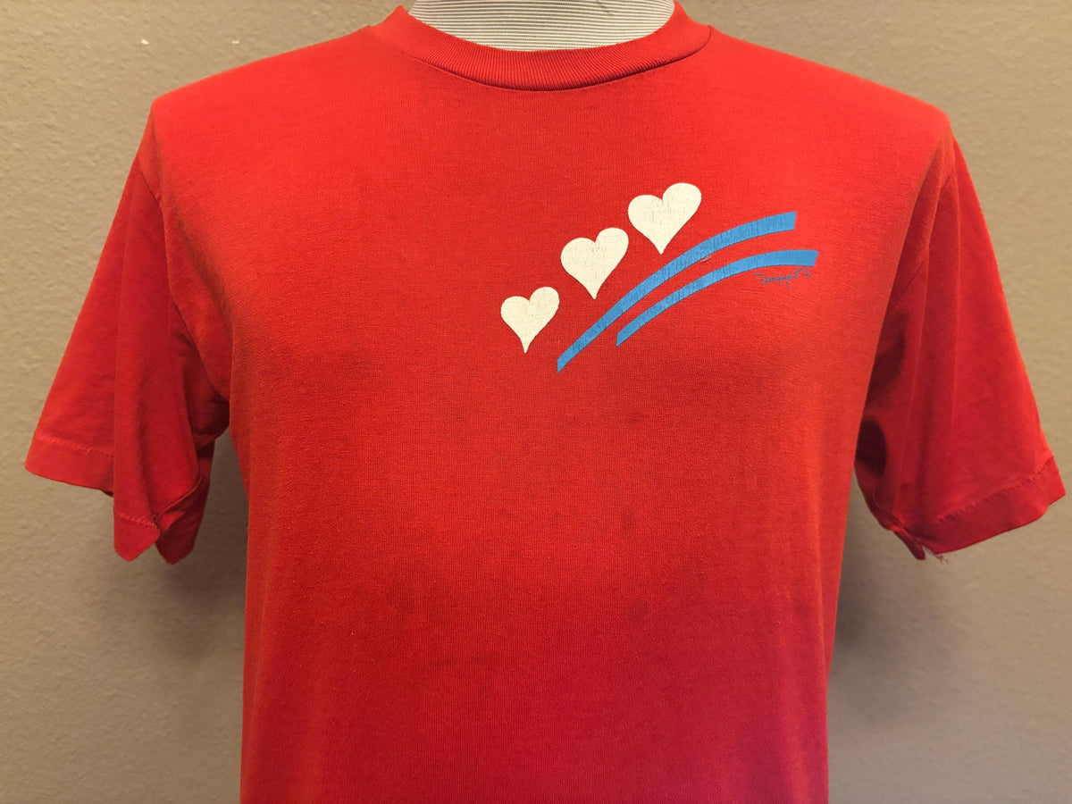 Vintage 80s Hearts Love Valentines T shirt L Graphic Tee – Warm & Stylish · Great Gift For Fans