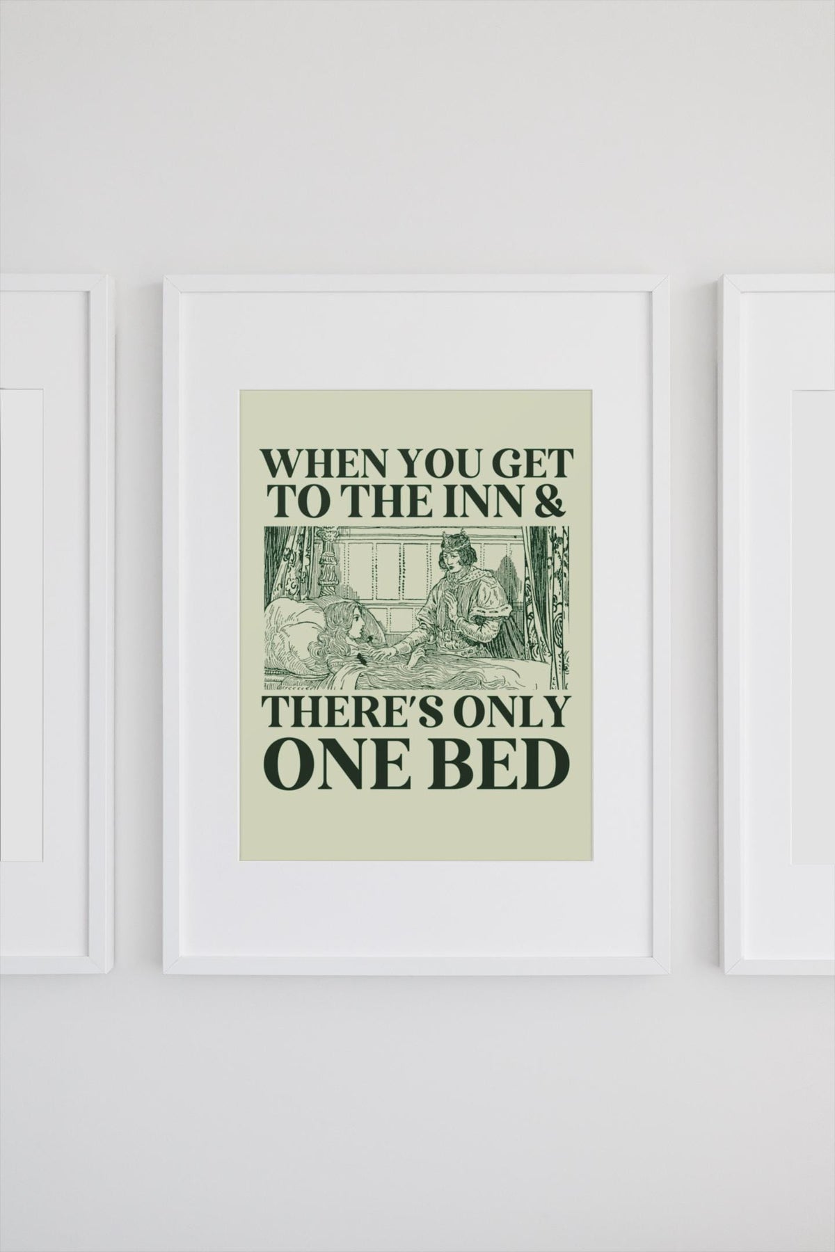 Funny Romance Tropes Poster Print for Friend Who Loves Romantasy or Historical Fiction Novels Only One Bed Silly Bookish Gift for Bookworm Graphic Tee – Soft Feel · High-Quality Print