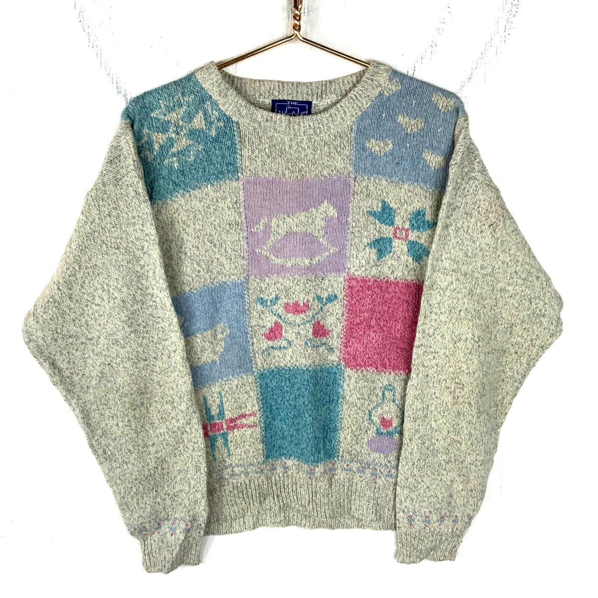 Vintage Woolrich Knit Sweater Womens Medium Gray Crewneck Pattern 90s Graphic Tee – Feel-Good Design · Perfect For Daily Wear