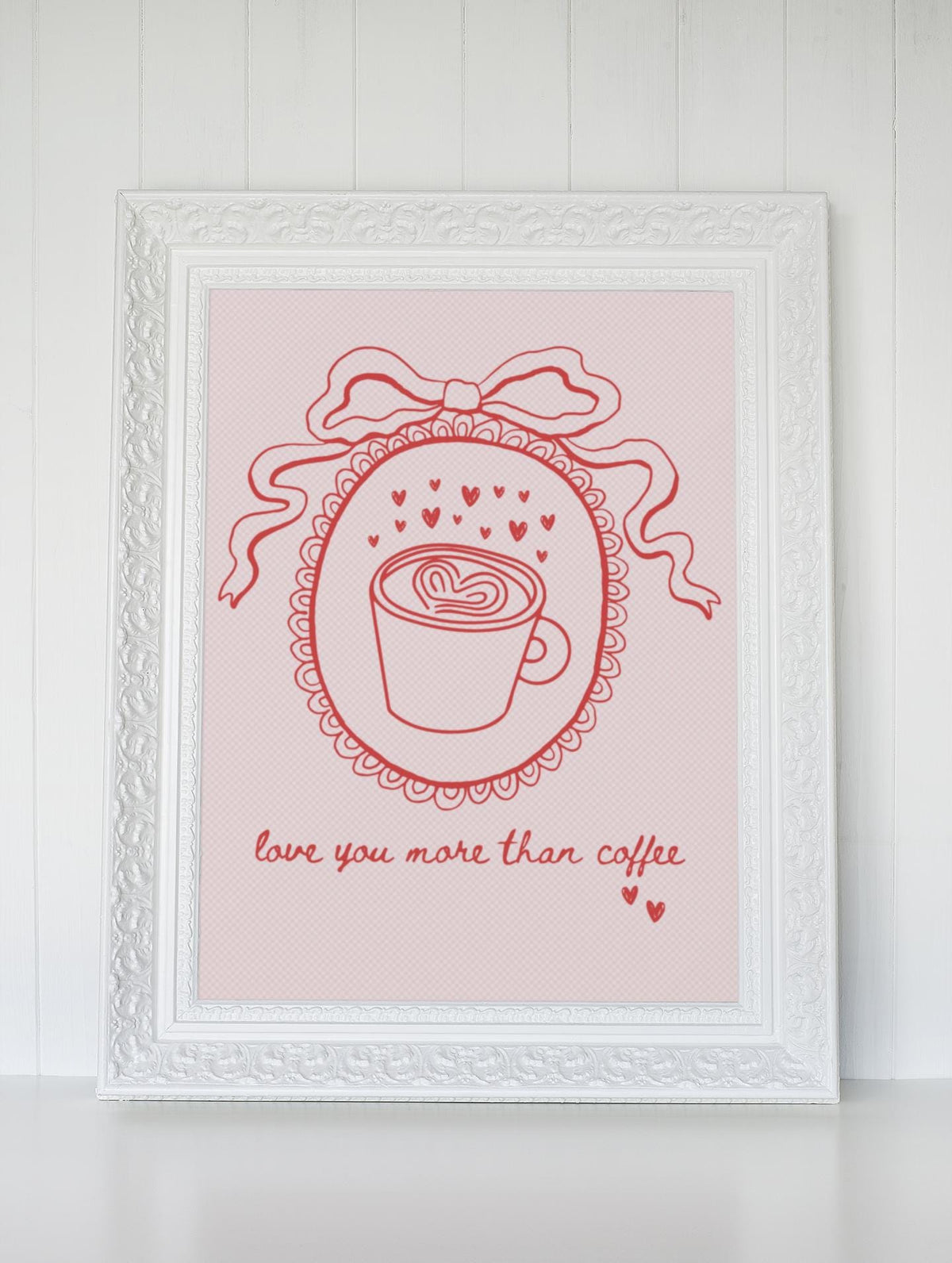 Cute Coffee Lover Poster Print for Kitchen Gift for Wife or Girlfriend Who Loves Coffee Love You More Than Coffee Giclee Poster Print Graphic Tee – Easygoing Wear · Great Gift For Fans