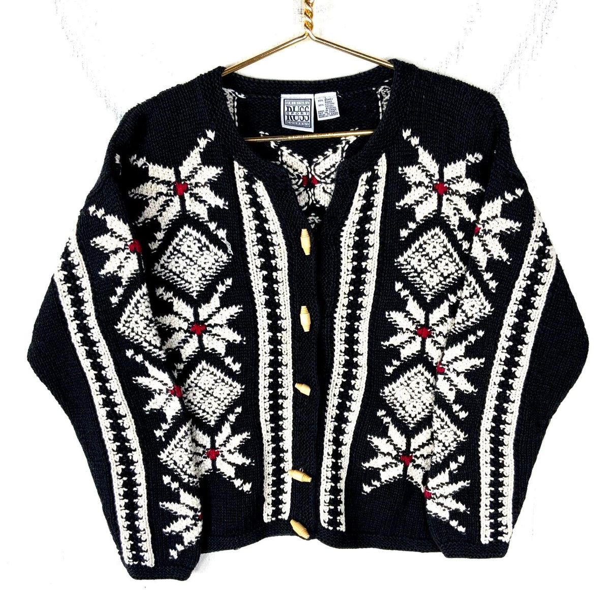 Vintage Grandma Knit Sweater Womens Large Black Snowflake 90s Graphic Tee – Warm & Stylish · Top Pick For Any Outfit