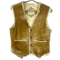 Vintage 1980s Suede Leather Vest Small Beige Sherpa Lined Snap Button Graphic Tee – Easygoing Wear · High-Quality Print