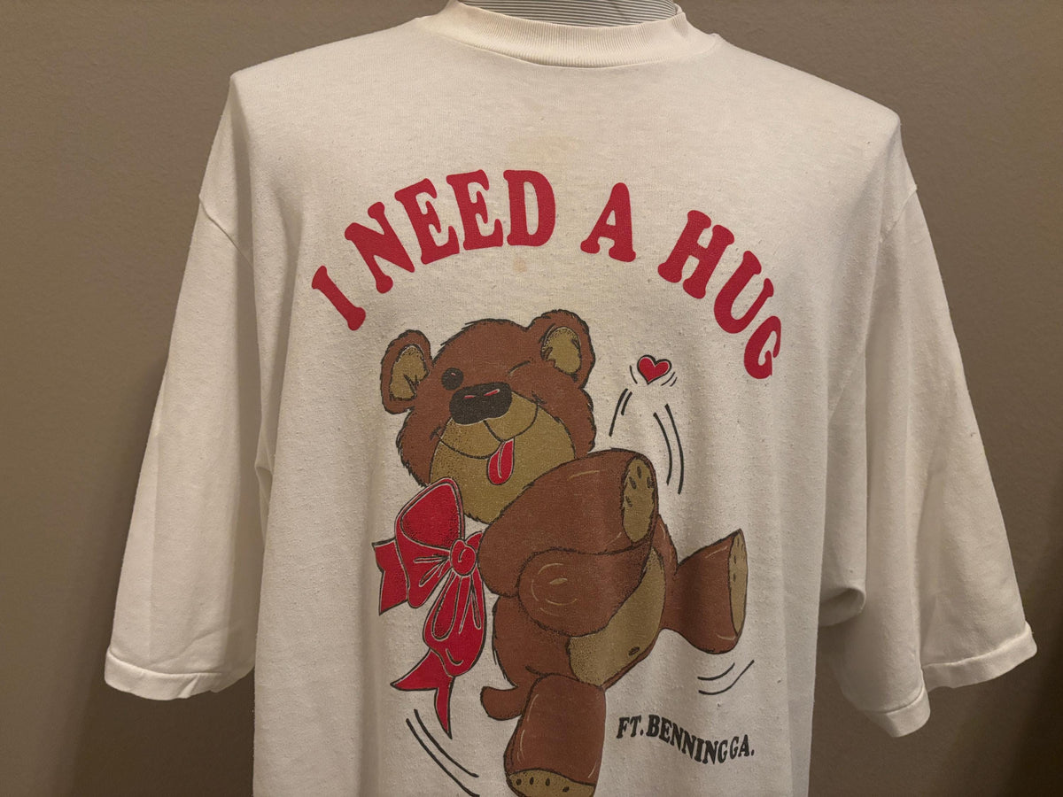 Vintage 9039s I Need A Hug Teddy Bear Ft Benning Georgia Nightgown T Shirt XXL Graphic Tee – Easygoing Wear · Great Gift For Fans