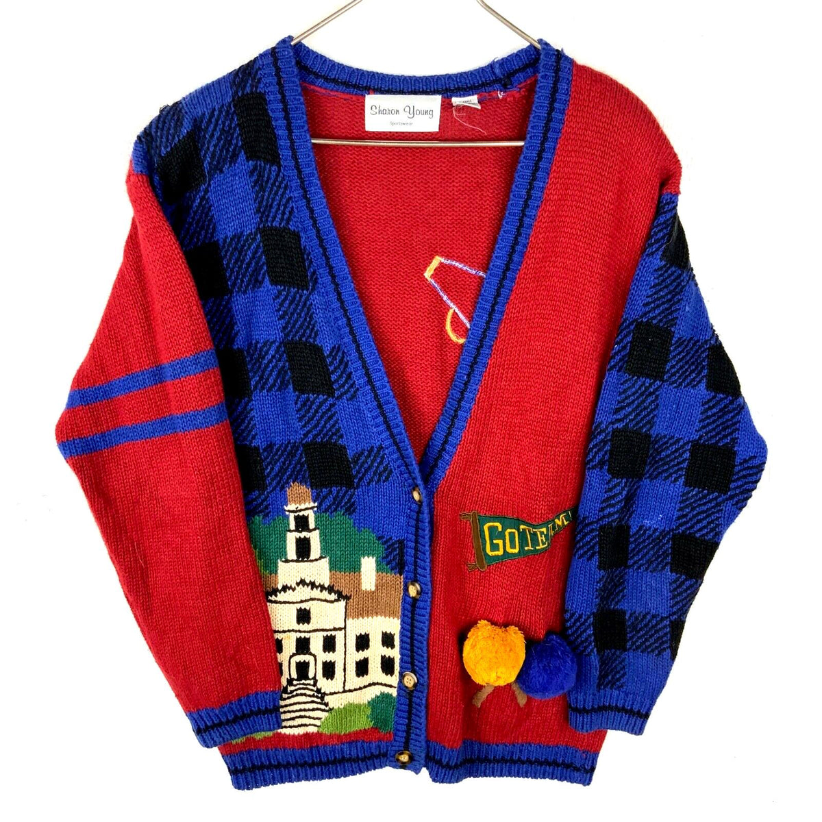 Vintage Grandma Knit Cardigan Sweater Women39s Small Red Pattern School 90s Graphic Tee – Aesthetic Look · Must-Have Style