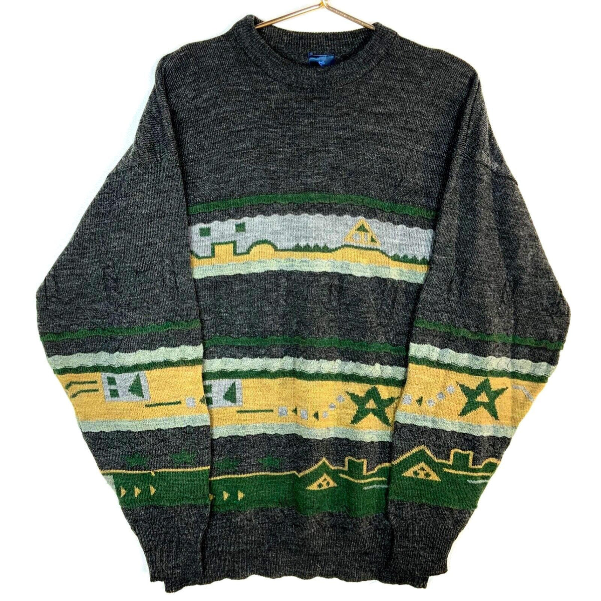 Vintage Grandpa 3D Knit Sweater Medium Gray Crewneck Pattern 90s Graphic Tee – Everyday Comfort · Perfect For Daily Wear