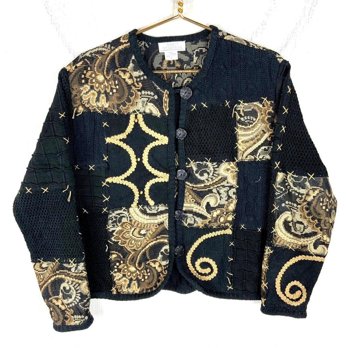 Vintage Grandma Knit Cardigan Sweater Womens Large Black Embroidered Graphic Tee – Everyday Comfort · Great Gift For Fans