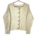 Vintage Grandma Cable Knit Cardigan Sweater Womens Large Beige 90s Graphic Tee – Warm & Stylish · Great Gift For Fans
