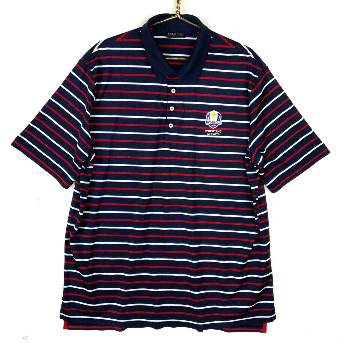 Polo Ralph Lauren Golf Shirt 2XL Blue Striped Henley 2020 Ryder Cup Graphic Tee – Fan Favorite · Top Pick For Any Outfit