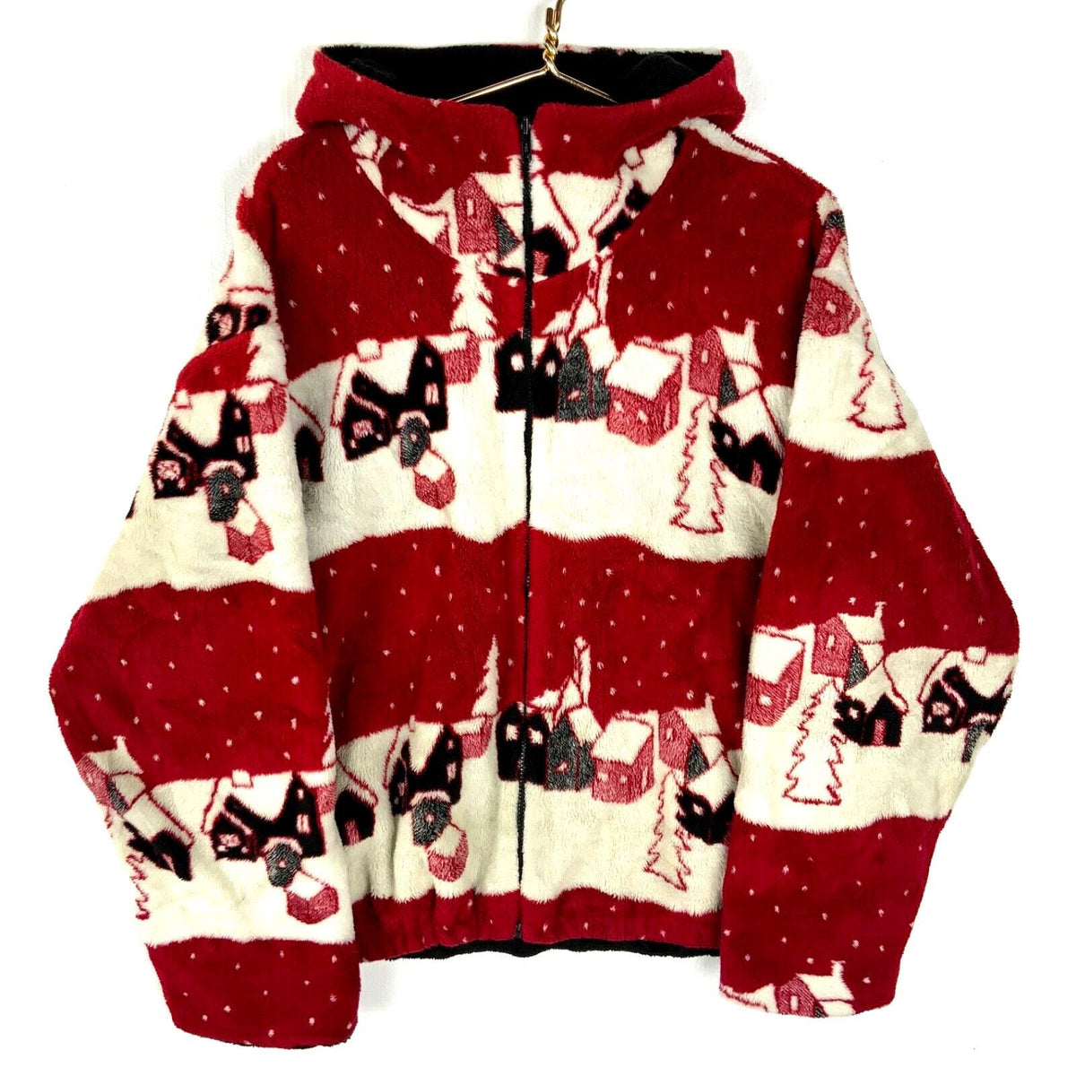 Vintage St Johns Bay Fleece Sweater Jacket Womens Extra Large Red Hooded Graphic Tee – Aesthetic Look · Top Pick For Any Outfit